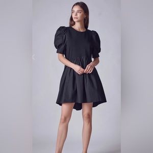 English Factory Black  High Low Knit Combo Dress Sz S